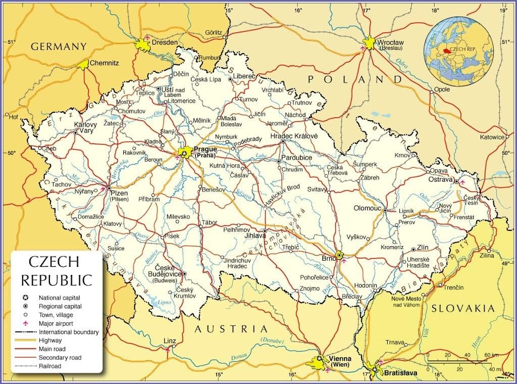 praha république tchèque carte