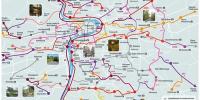 La carte de prague à vélo