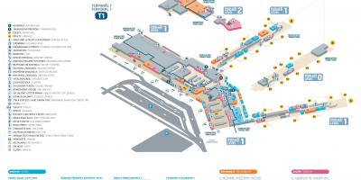 Le Terminal 1 de l'aéroport de prague carte